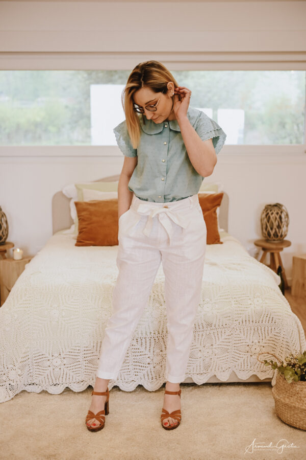DSC_0392 Pantalon en Lin Blanc