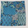 Foulard en soie imprimé motif bleu 60 x 60 cm
