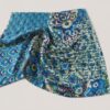 Foulard en soie imprimé motif bleu 60 x 60 cm