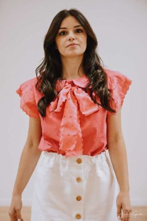 chemiser fuchsia broderie anglaise