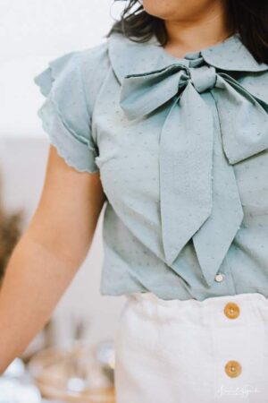 chemisier- vert- plumetis