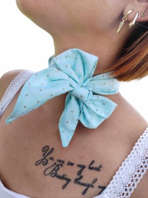 twilly bleu paillettes