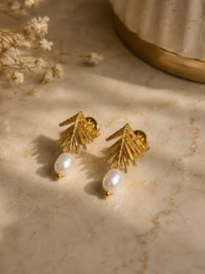 Broche Dorée & Perle nacrée