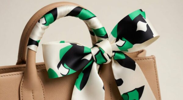 Vellina en soie Noir, Vert et Blanc - grand format