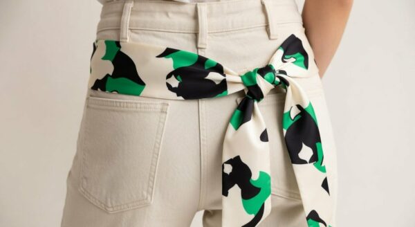 Vellina en soie Noir, Vert et Blanc - grand format