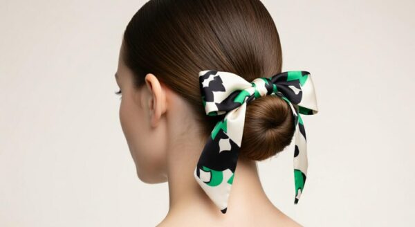 Vellina en soie Noir, Vert et Blanc - grand format