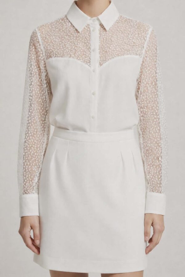 Jupe coupe structurée écru