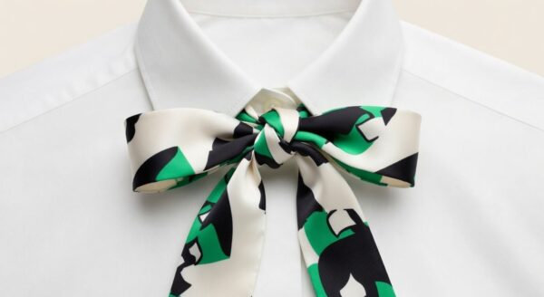 Vellina en soie Noir, Vert et Blanc - grand format