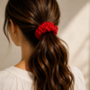Chouchou en Soie Rouge