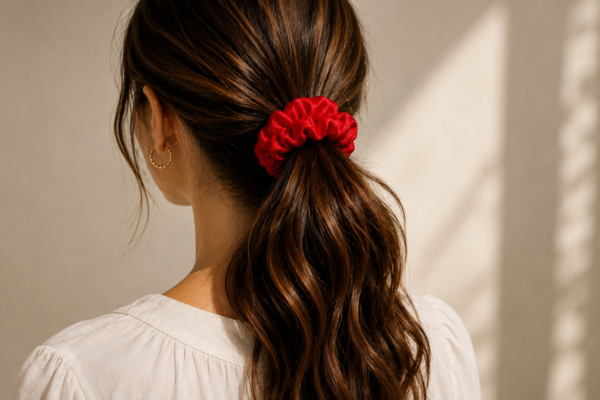 Chouchou en Soie Rouge