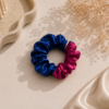 Chouchouen soie bicolore bleu royal & fuchsia