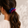 Chouchouen soie bicolore bleu royal & fuchsia